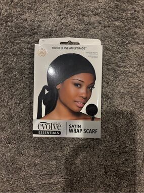 Satin Wrap Scarf - Black